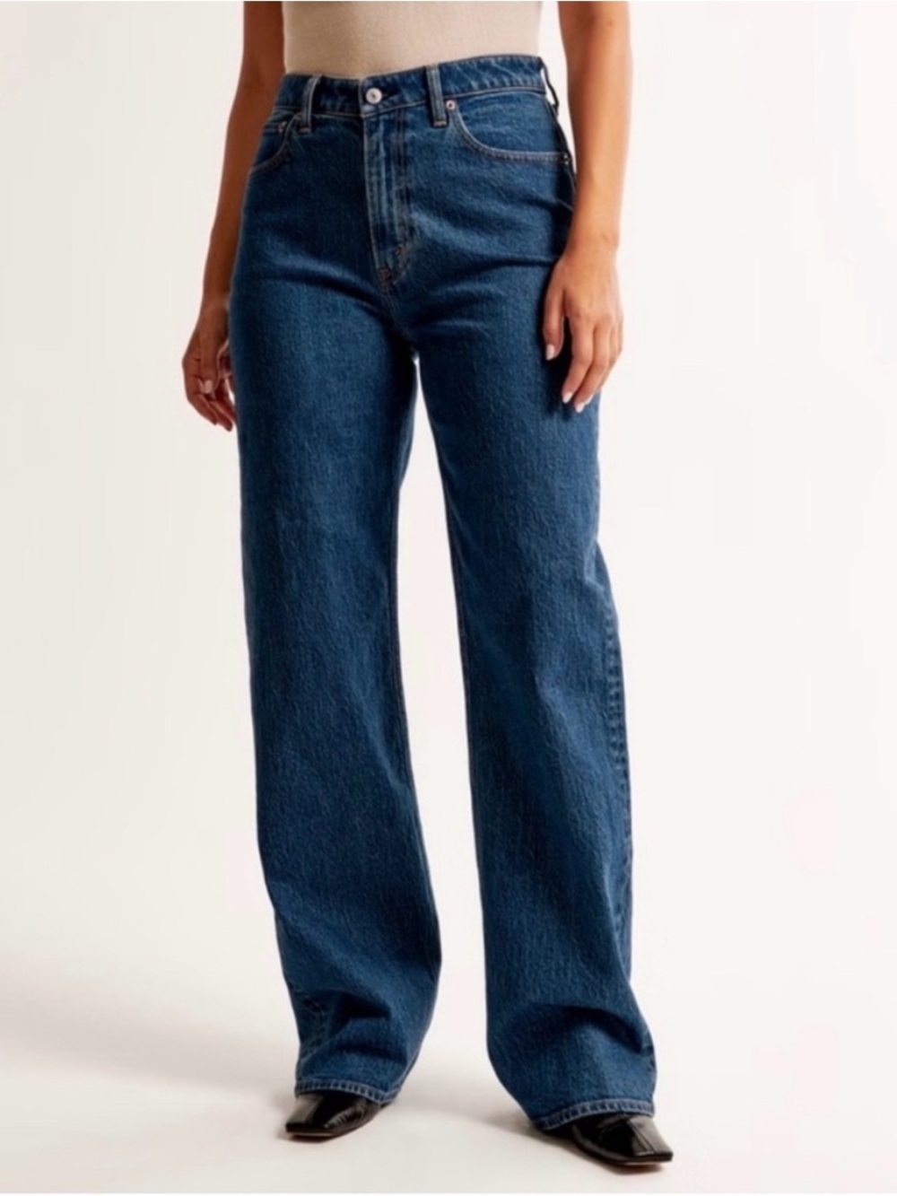 Abercrombie & Fitch Dark Wash High Rise 90s Relaxed Jean Curve Love- 33